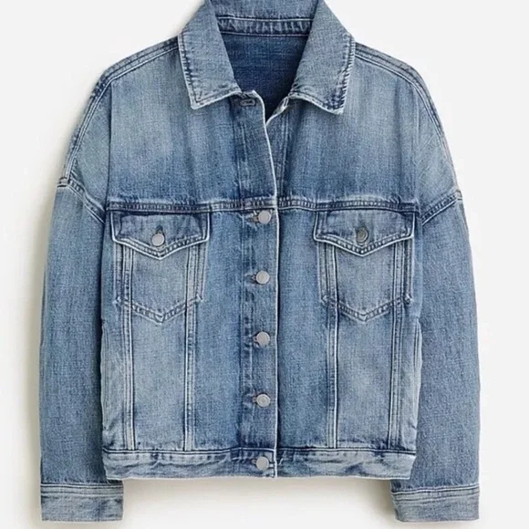 Limited Edition Point Sur J.Crew Beach Way Light Wash Denim Trucker Jacket XL - Picture 9 of 9